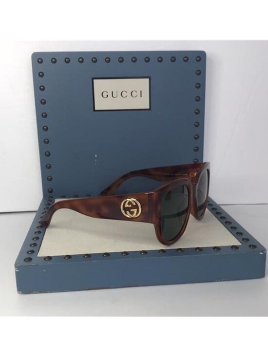 New  - GUCCI Brown Tortoise Shell Acetate Oversized Frame  GG0142SA main image 9